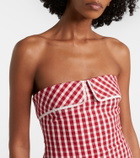 Posse Ebony gingham lace-trimmed cotton-blend midi dress