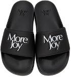 More Joy Black Logo Slider Sandals