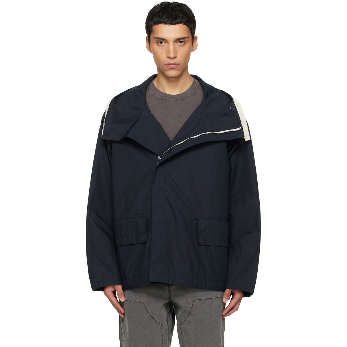 nanamica Navy Hooded Deck Jacket