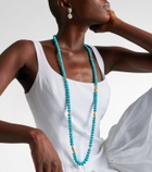 Ileana Makri Horizon 18kt and 9kt gold beaded necklace with turquoises