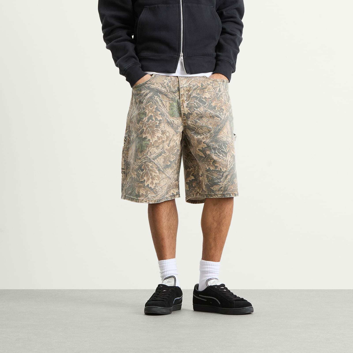 Butter Goods Men's Carpenter Denim Shorts in Forest Camo