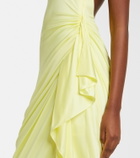 Versace Medusa draped jersey gown