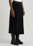 Helmut Lang Pleated Logo-jacquard Woven Midi Skirt Black