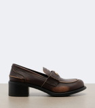 Miu Miu Decò leather loafer pumps
