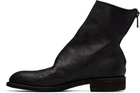 Guidi Black 986 Leather Back Zip Ankle Boots