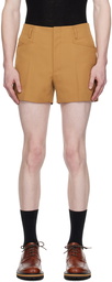 Dries Van Noten Tan Creased Shorts