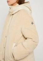 Moncler Ciboulette Braided-trim Padded Fleece Parka Coat Cream