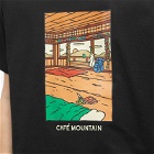 Café Mountain Men's Clubhouse Interior T-Shirt in Black