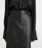 Yves Salomon Leather midi skirt