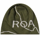 ROA Men's Logo Beanie in Dark Green