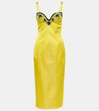 Miss Sohee Iris embellished velvet midi dress