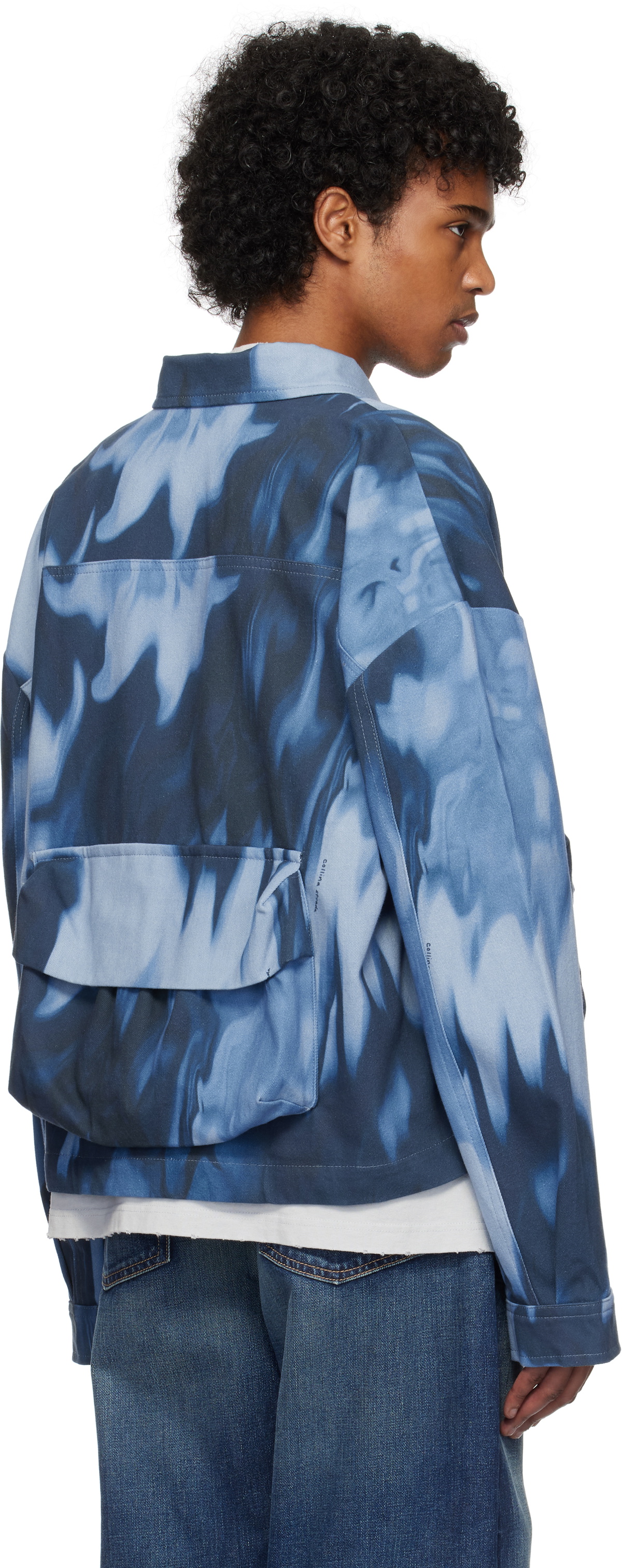 Collina Strada Blue Barbed Floral Nash Denim Jacket