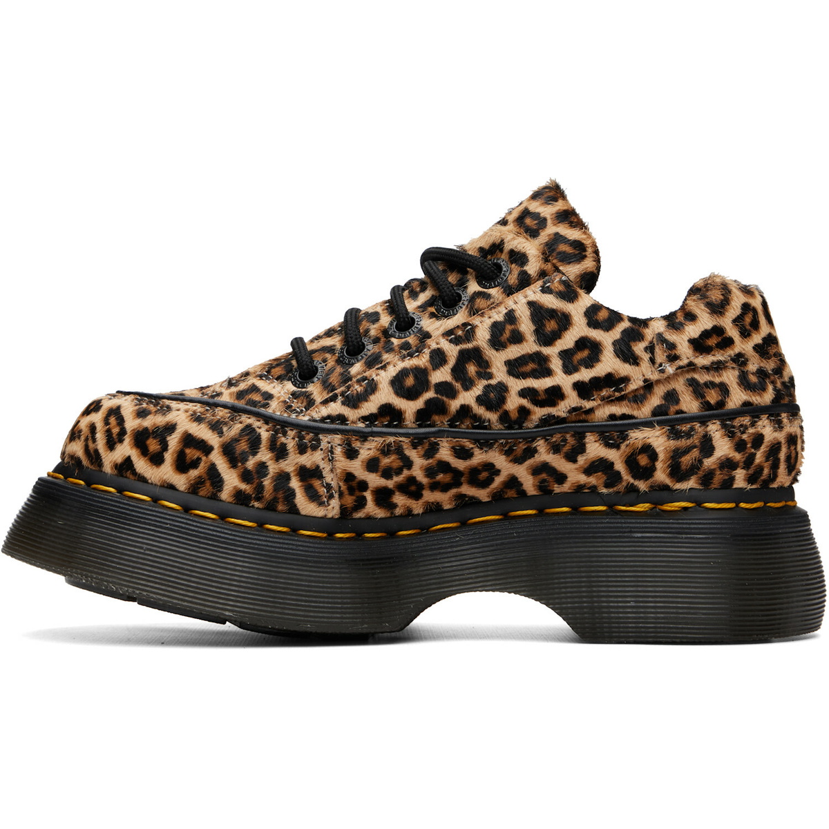 Dr. Martens Beige Buzz 5-Eye Leopard Derbys