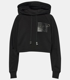 Loewe Anagram cropped cotton jersey hoodie