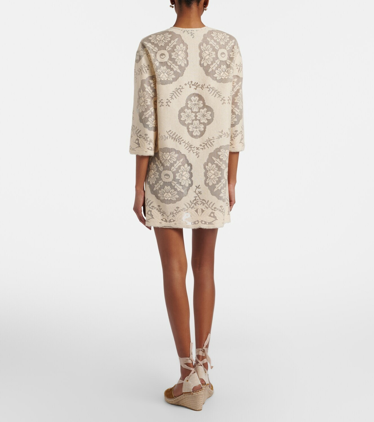 Valentino VGold floral cotton-blend tunic