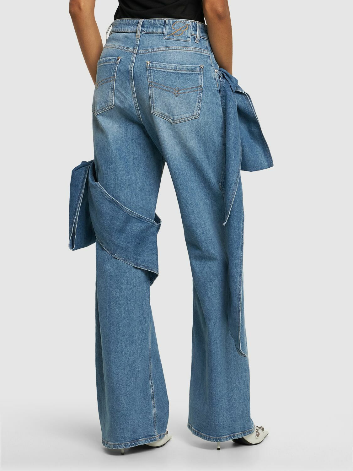 BLUMARINE - Denim Wide Jeans W/bows Blumarine BLUMARINE - Denim Wide Jeans W/bows Blumarine
