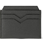 Valextra - Pebble-Grain Leather Cardholder - Gray