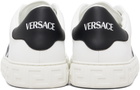 Versace White Greca Embroidered Nylon Faux-Leather Sneakers