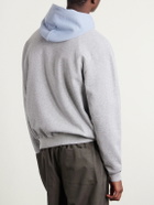 Auralee - Two-Tone Cotton-Jersey Hoodie - Gray