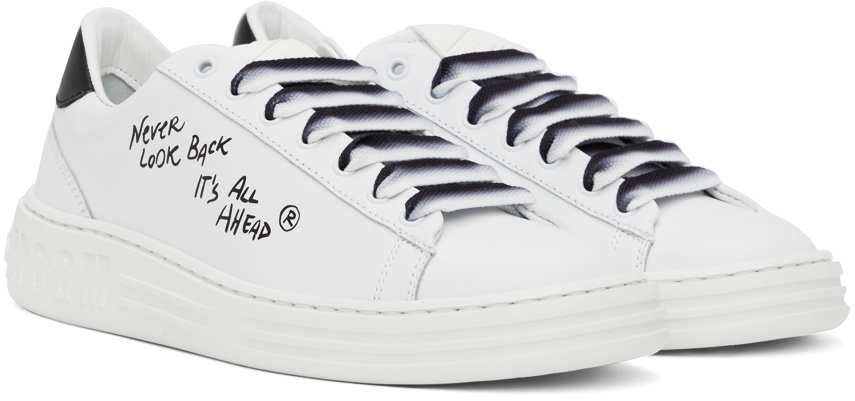 MSGM White Printed Sneakers