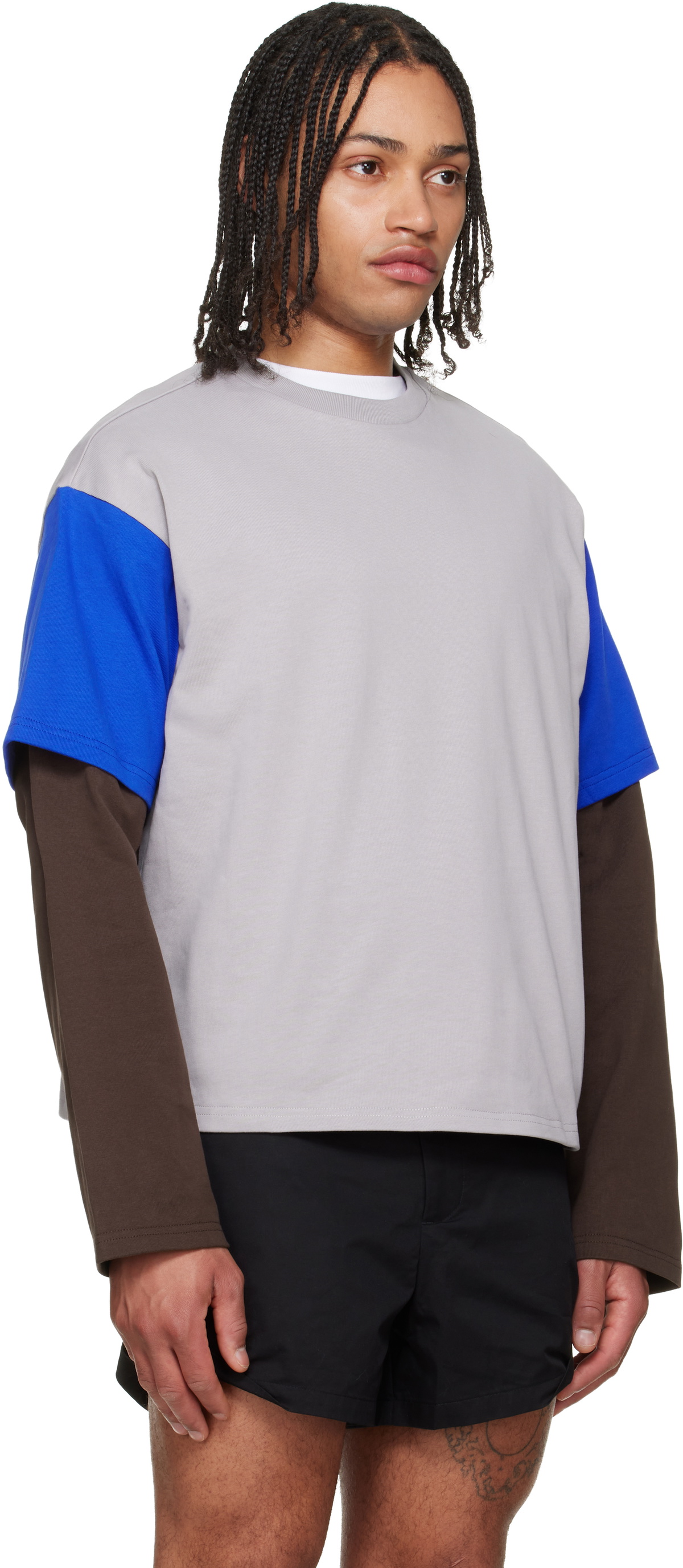LII Gray Contrast Sleeve T-shirt