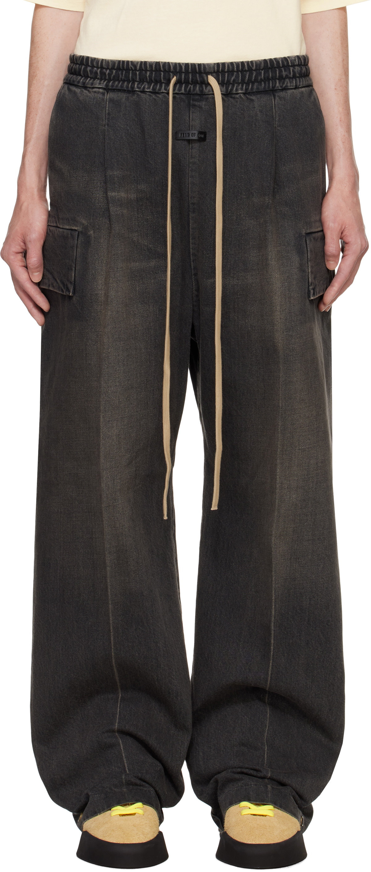 Fear of God Black Wide-Leg Denim Cargo Pants Fear Of God