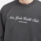 Sporty & Rich Men's NY Health Club Crew Sweat in Faded Black/White