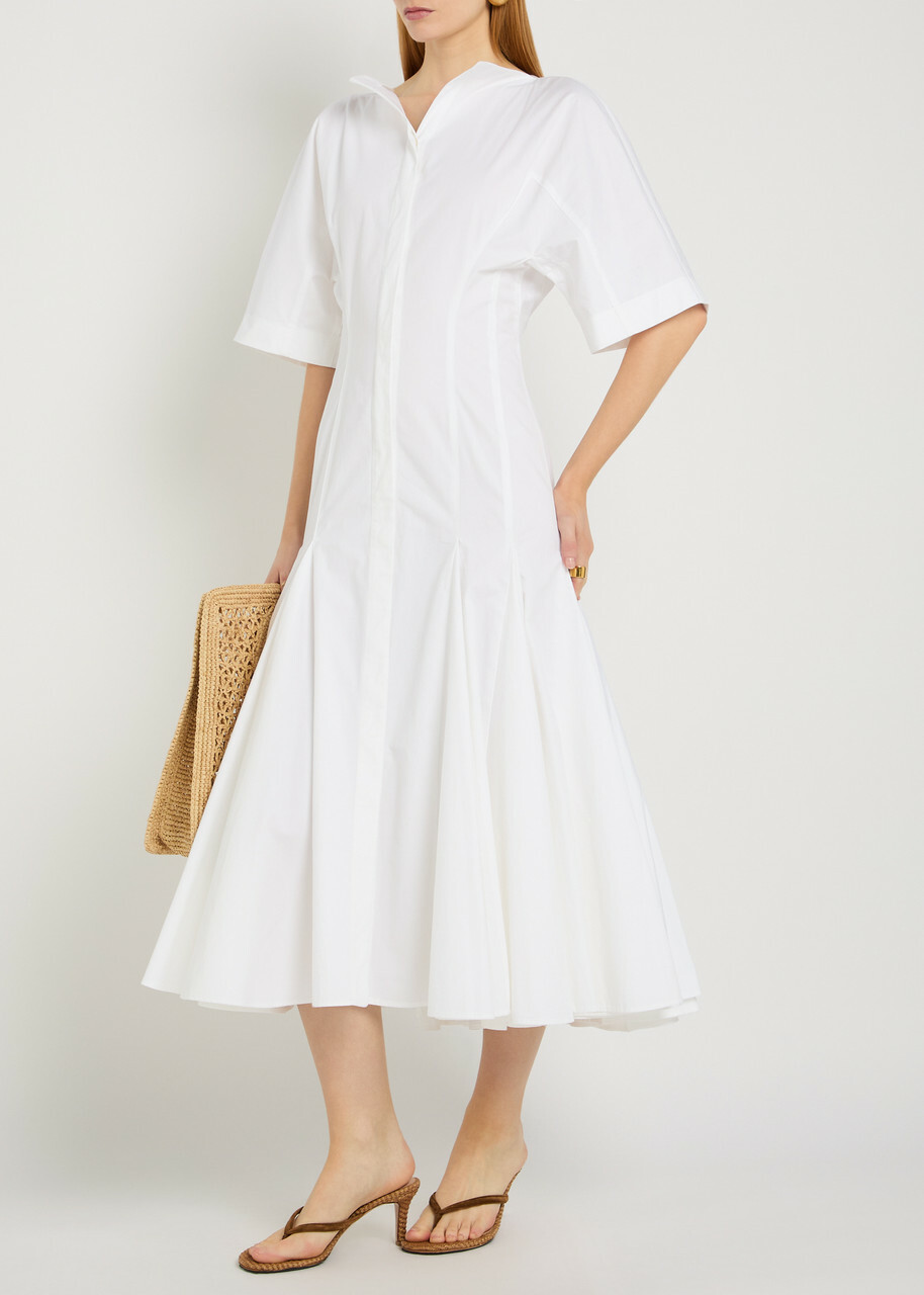 Jacquemus La Robe Moisson Cotton-poplin Midi Dress White