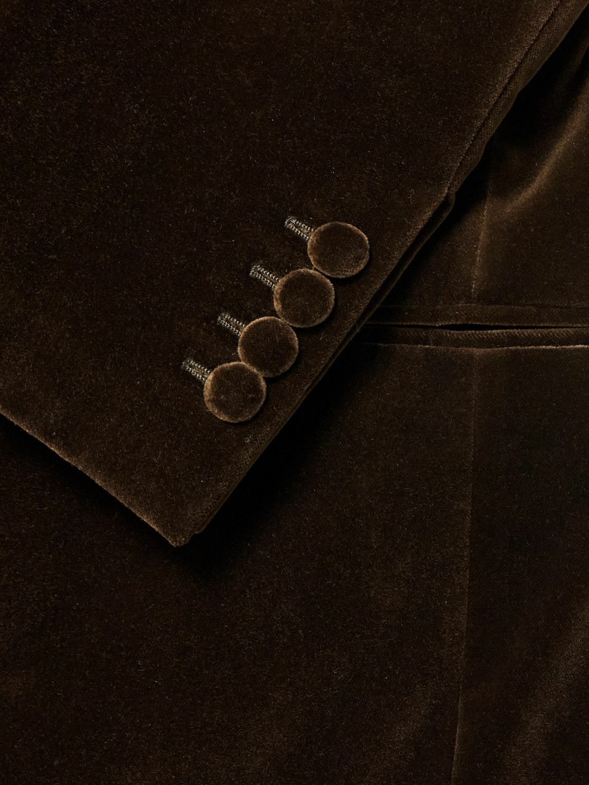 Kingsman - Double-Breasted Cotton-Velvet Tuxedo Jacket - Brown
