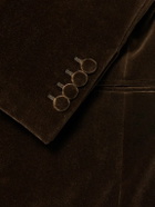 Kingsman - Double-Breasted Cotton-Velvet Tuxedo Jacket - Brown