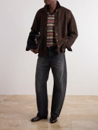 Aimé Leon Dore - Logo-Appliquéd Paneled Suede Overshirt - Brown