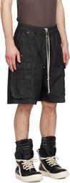 Rick Owens DRKSHDW Black Temple Denim Cargobela Shorts