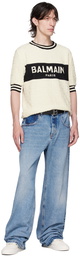 Balmain Off-White Jacquard T-Shirt