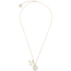 McQ Alexander McQueen Gold Double Charm Necklace