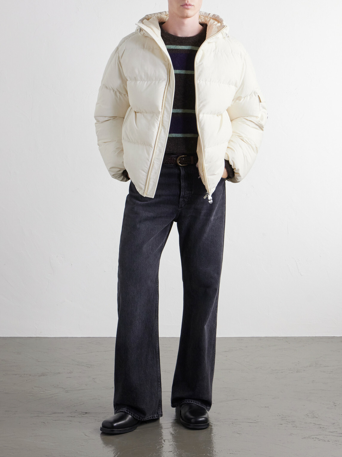 Moncler - Himalaya Hooded Quilted Cotton-Blend Shell Down Jacket - Neutrals