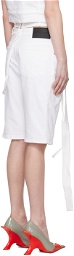 Ottolinger White Asymmetrical Denim Shorts