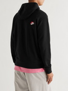 Nike - Logo-Embroidered Cotton-Blend Jersey Hoodie - Black