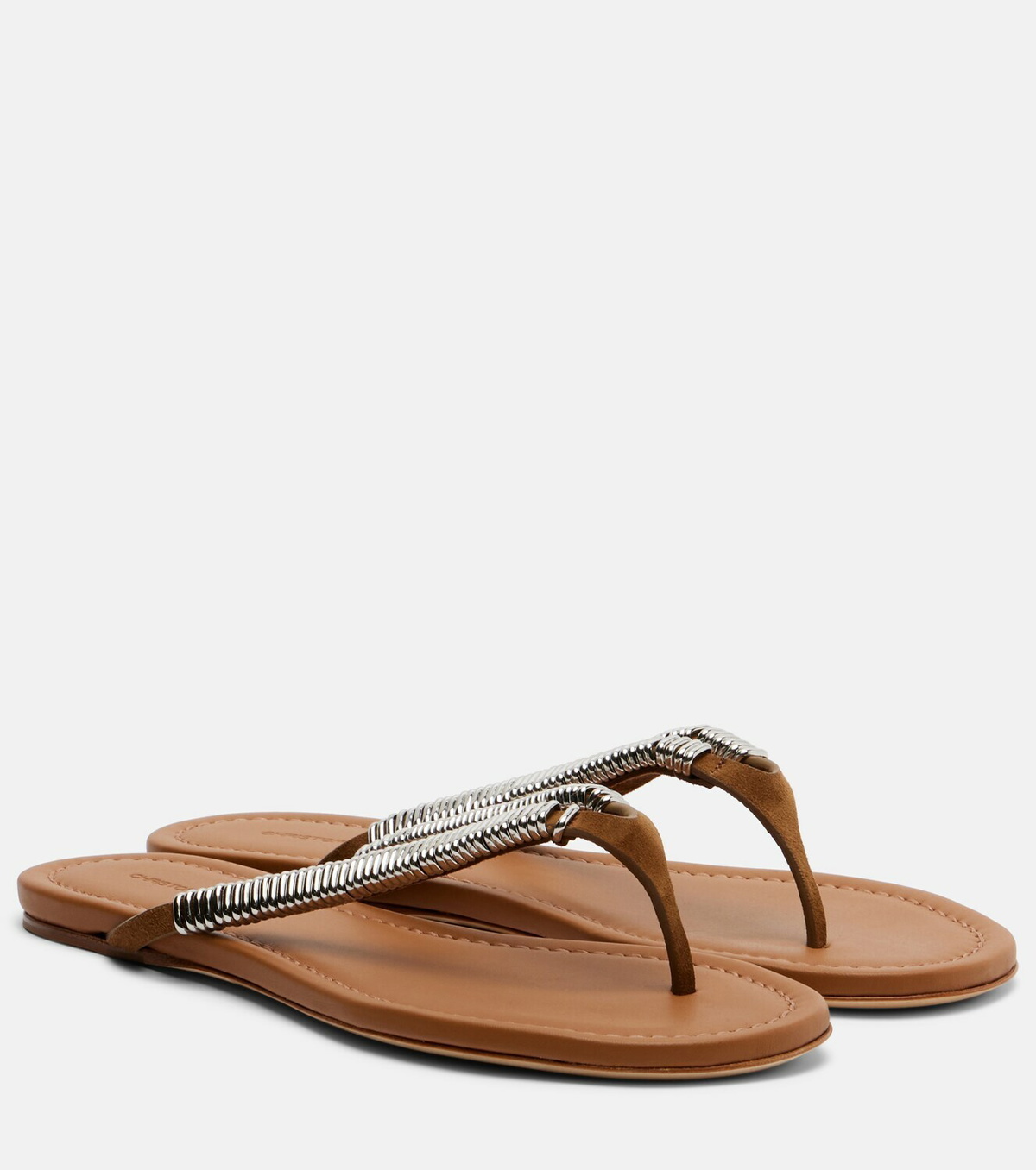 Christopher Esber Frida embellished suede thong sandals