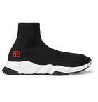 Balenciaga - Speed Sock Stretch-Knit Slip-On Sneakers - Men - Black