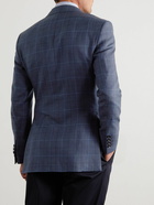 Kingsman - Double-Breasted Prince of Wales Checked Wool-Blend Blazer - Blue