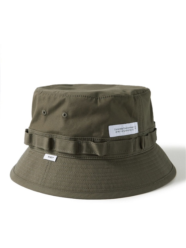 Photo: WTAPS - Appliquéd Cotton Bucket Hat - Green