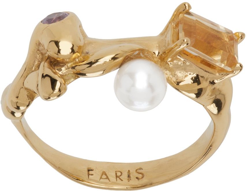 FARIS SSENSE Exclusive Gold Menage Ring Faris