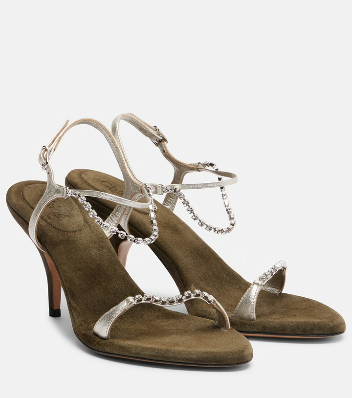 Photo: Chloé Zia embellished metallic leather sandals