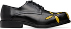 Stefan Cooke Black Slashed Square Toe Derbys