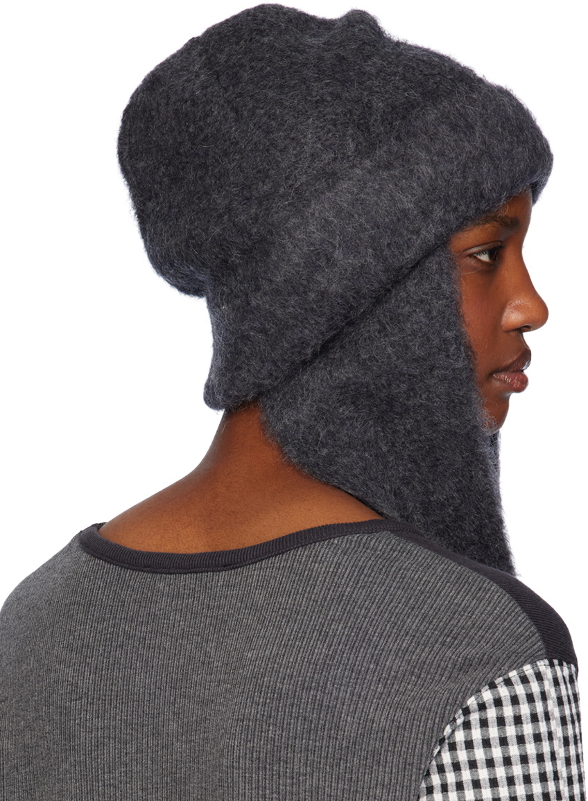 OPEN YY Gray Mohair Scarf Beanie