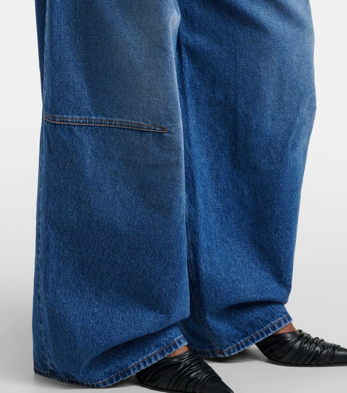 Jean Paul Gaultier Embroidered pleated wide-leg jeans Jean Paul
