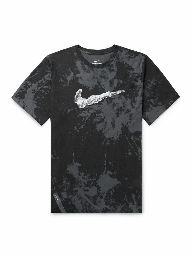 Photo: Nike Running - Run Division Logo-Print Tie-Dyed Dri-FIT T-Shirt - Black
