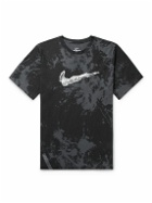Nike Running - Run Division Logo-Print Tie-Dyed Dri-FIT T-Shirt - Black