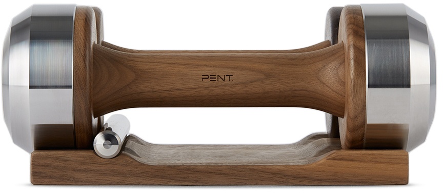 Photo: PENT. Walnut & Stainless Steel Colmia Dumbbells, 4 kg