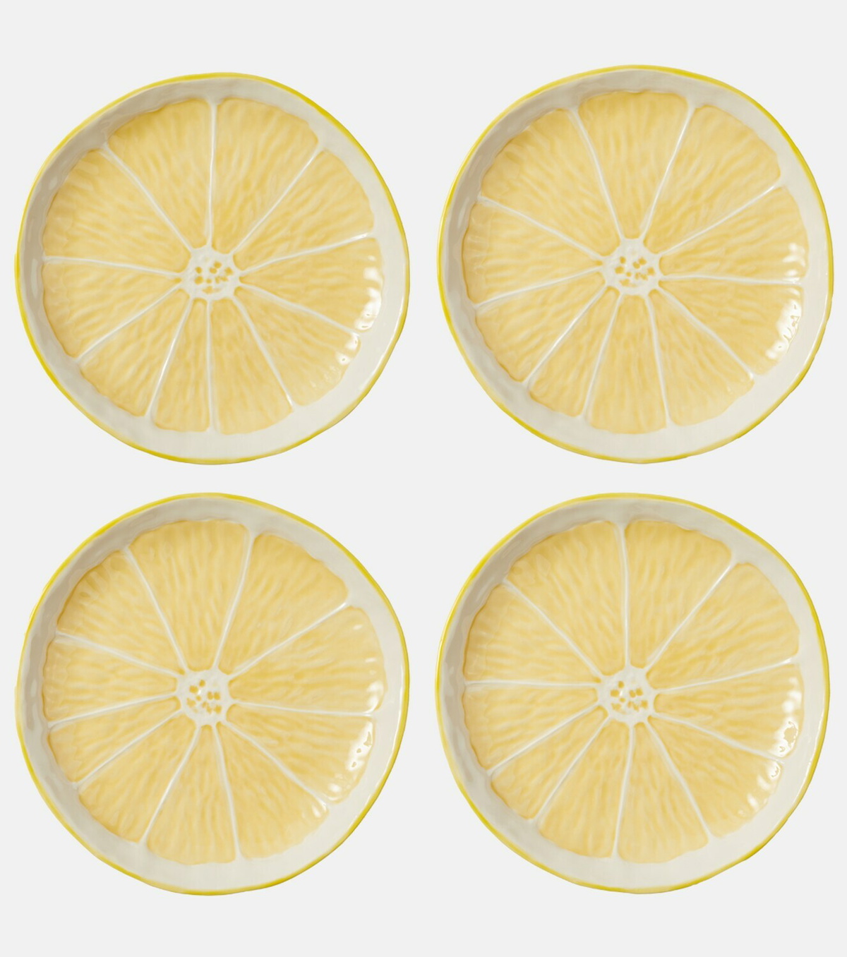 Bordallo Pinheiro Lemon set of 4 ceramic plates